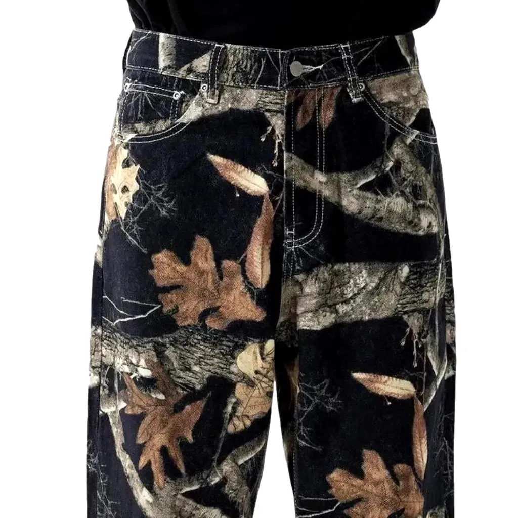 Boho floral men's jeans