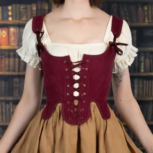 Burgundy Corduroy 18th Century Stays