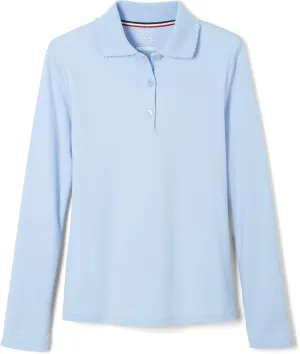 French Toast Girls' Uniform Long Sleeve Polo with Picot Collar (Standard & Plus)