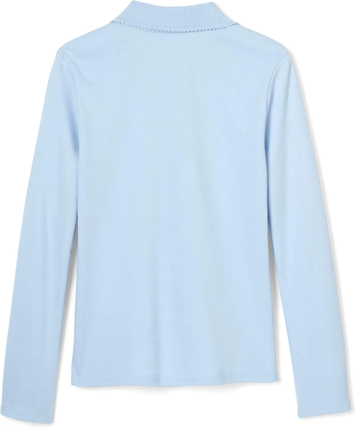 French Toast Girls' Uniform Long Sleeve Polo with Picot Collar (Standard & Plus)