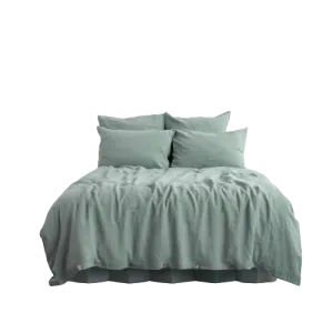 Green Milieu Linen Duvet Cover Set