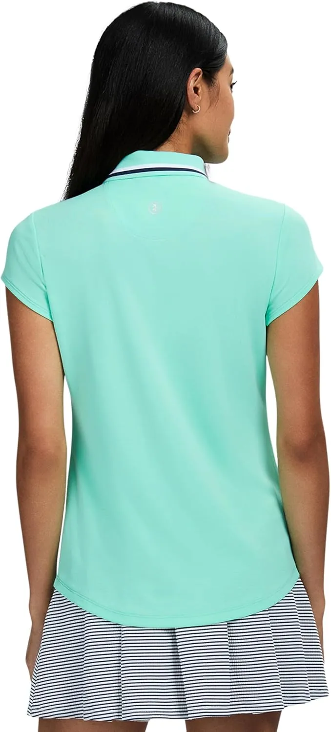 IZOD Women's Shirt Performance Stretch Golf Collared Cap Sleeve