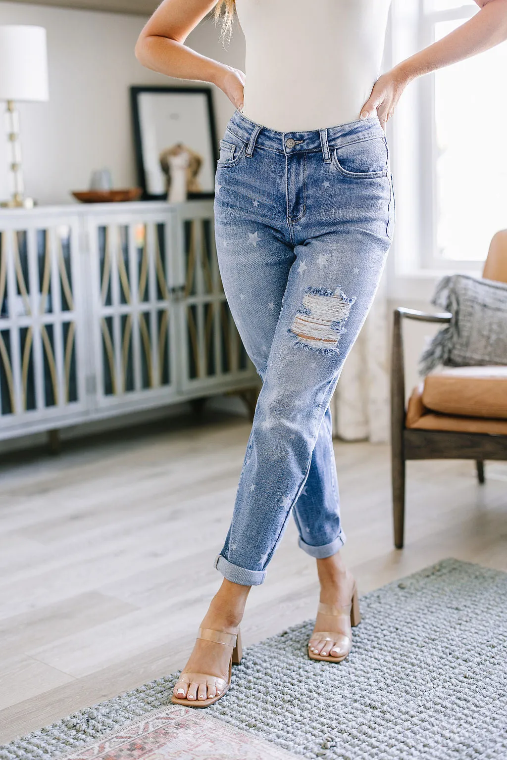 Juliet Star Crossed Boyfriend Jeans by Judy Blue