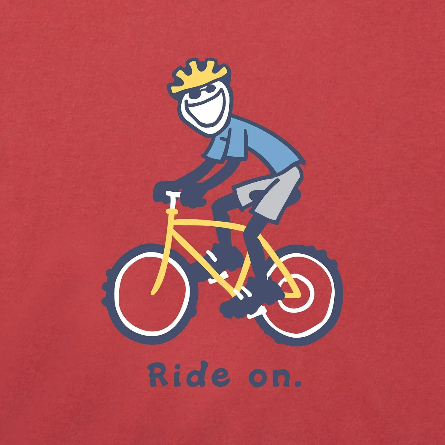 Life is Good Men's Crusher Tee Shirt, Short Sleeve Cotton Graphic T-Shirts, Bike Jake