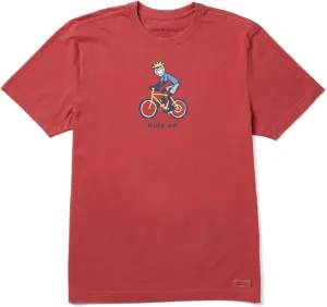Life is Good Men's Crusher Tee Shirt, Short Sleeve Cotton Graphic T-Shirts, Bike Jake