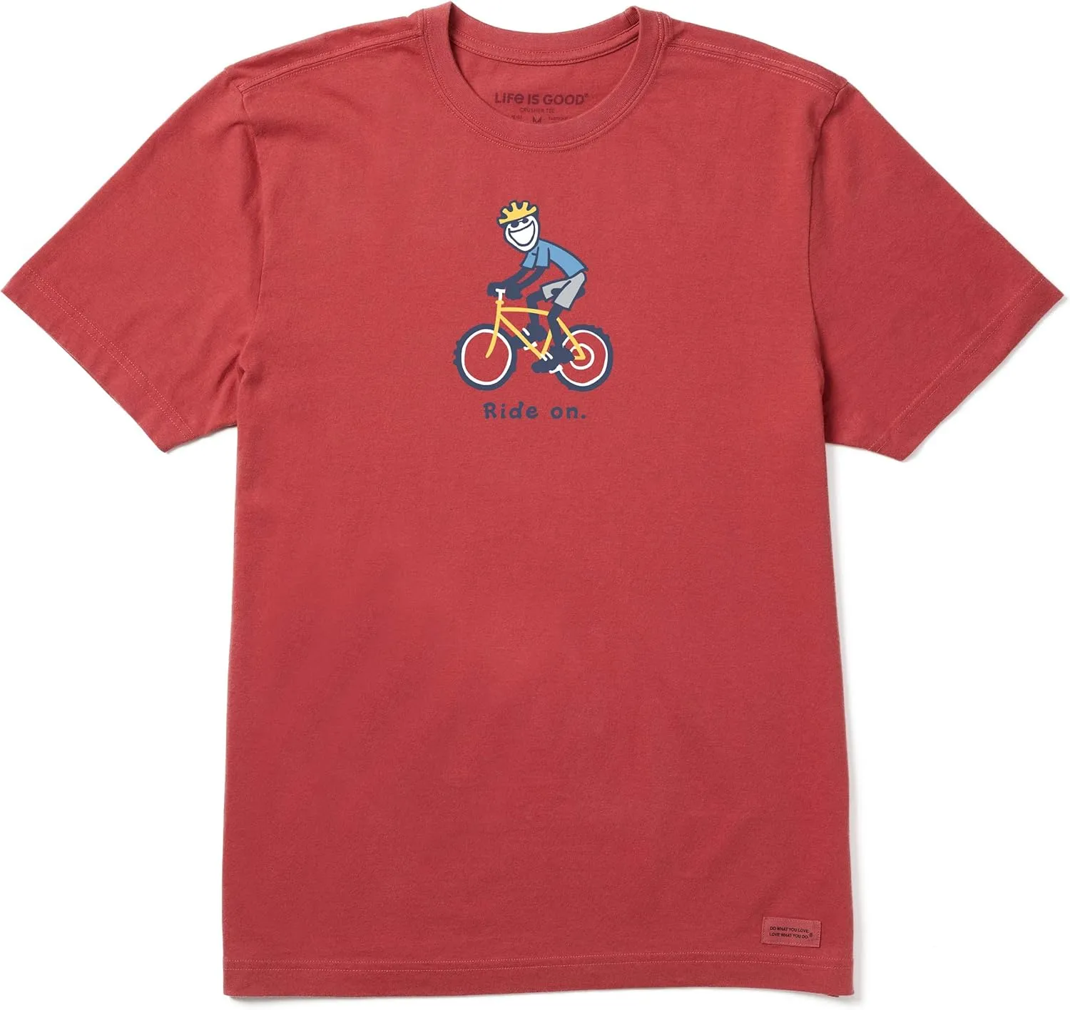 Life is Good Men's Crusher Tee Shirt, Short Sleeve Cotton Graphic T-Shirts, Bike Jake