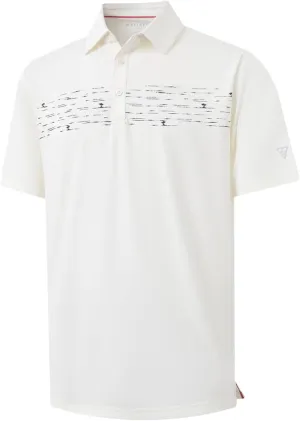 M MAELREG Golf Shirts for Men Quick Dry Short Sleeve Casual Stylish Moisture Wicking Chest Print Collared Mens Polo Shirts