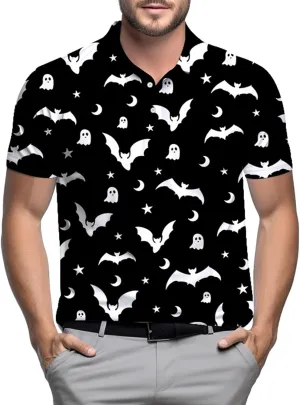 Mens Polo Shirt Retro 80s 90s Golf Tennis Sport T-ShirtSoft Breathable Elastic Fabric Short Sleeve