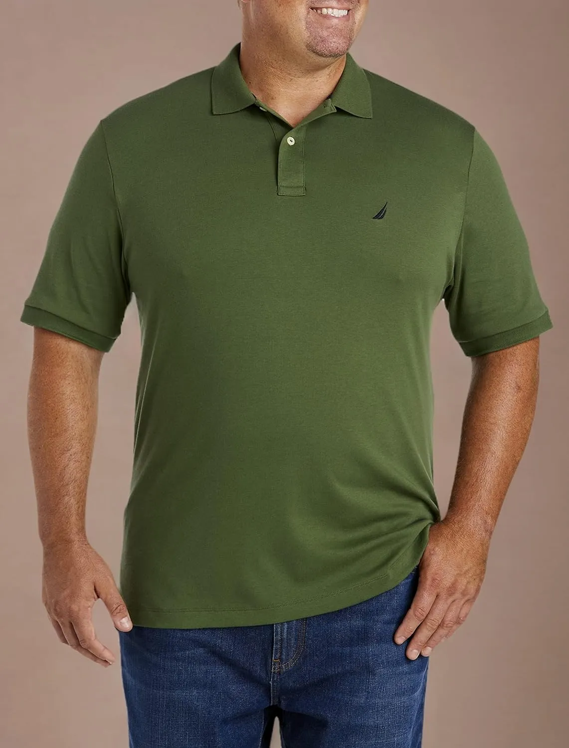 Nautica Men's Classic Fit Short Sleeve Solid Soft Cotton Polo Shirt