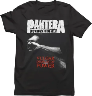 Pantera Vulgar Display Front & Back Print Adult Short Sleeve T Shirt Vintage Style Metal Rock Graphic Tee