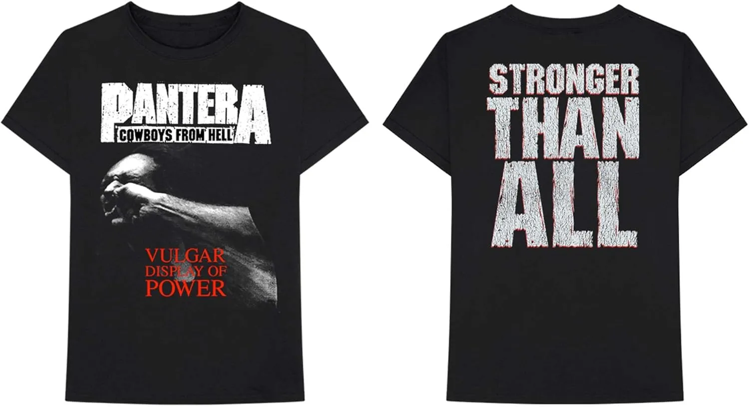 Pantera Vulgar Display Front & Back Print Adult Short Sleeve T Shirt Vintage Style Metal Rock Graphic Tee