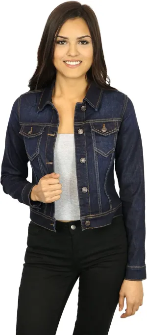 StyLeUp Women's Classic Casual Vintage Denim Jean Jacket/Vest Regular & PLUS Size (90017 DK 2X)