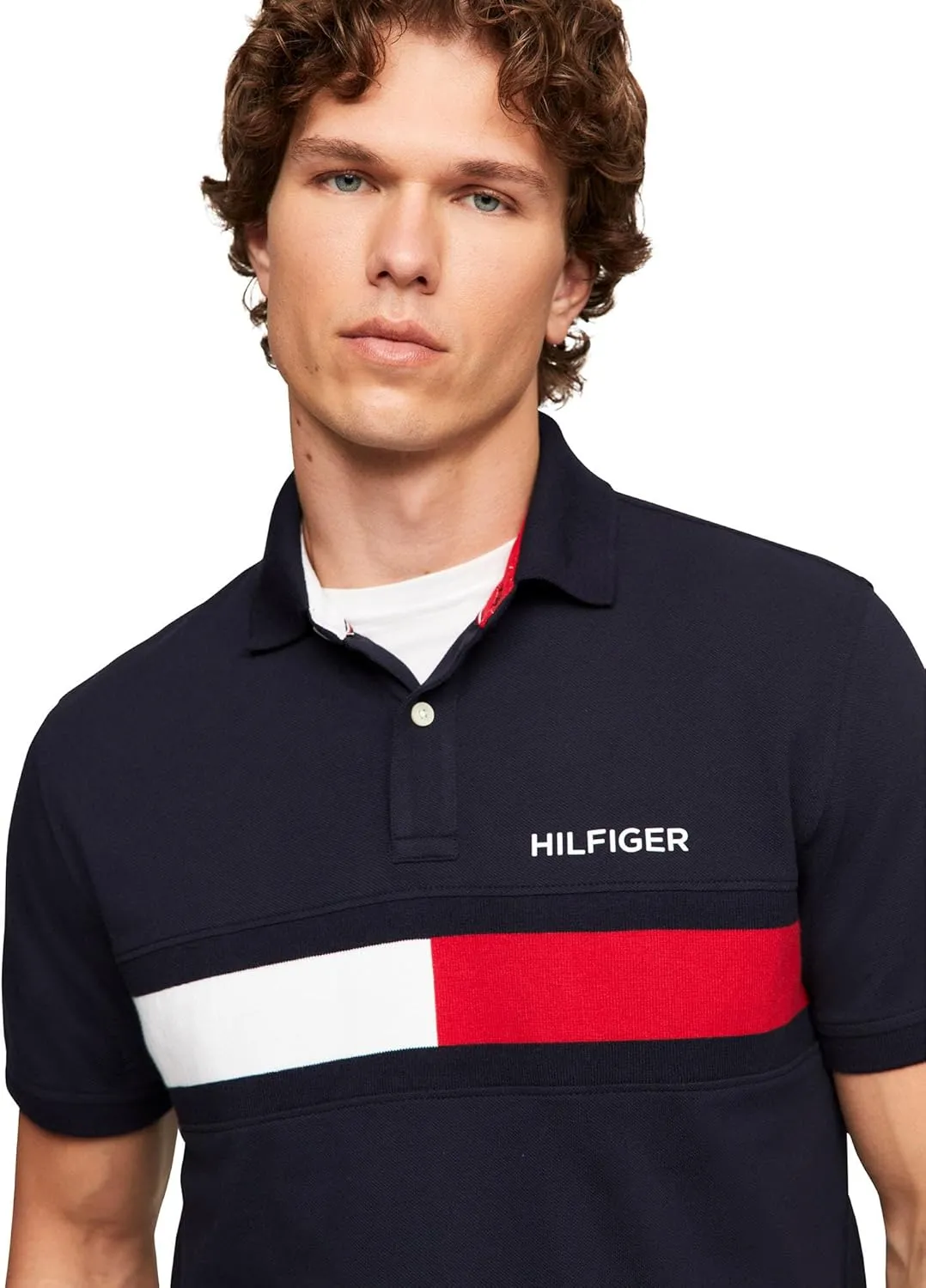 Tommy Hilfiger Men's Short Sleeve Cotton Pique Flag Polo in Regular Fit