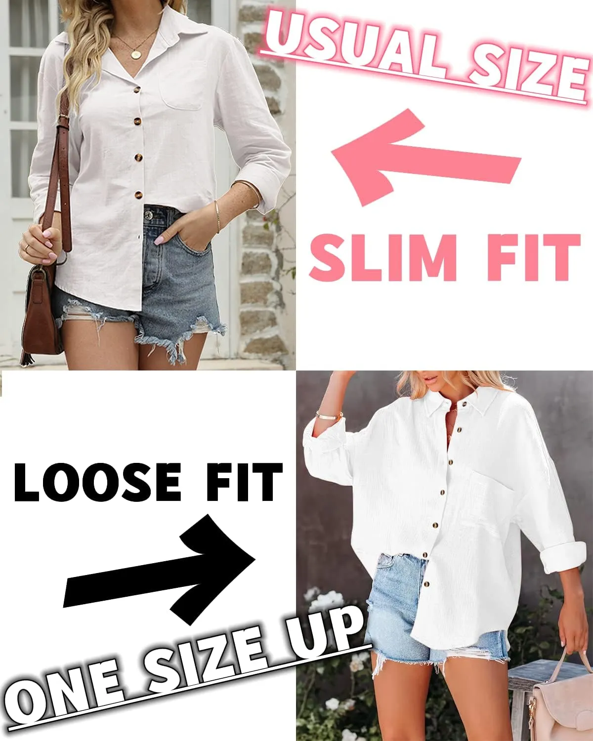 Women's Cotton Linen V Neck Button Down Shirt Long/Roll Up Sleeve Casual Collared Work Blouse Top